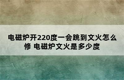 电磁炉开220度一会跳到文火怎么修 电磁炉文火是多少度